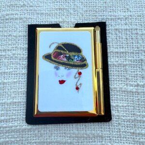 Vintage Gorgeous Victorian Fashion Ornate Gold Tone Metal Note Pad Memo Book